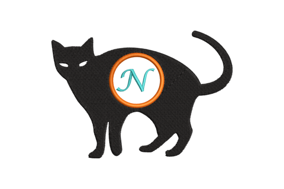Black Cat Letter N Embroidery Design Review
