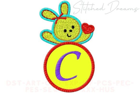 Bunny Applique Letter C