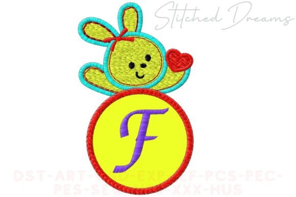 Bunny Applique Letter F