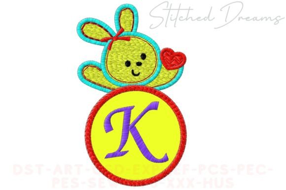 Bunny Applique Letter K
