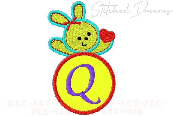 Bunny Applique Letter Q