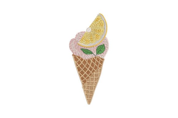 Lemon Ice Cream Embroidery Design