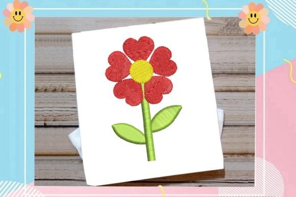 Red Flower: A Minimalist Embroidery Design Worth Your Time